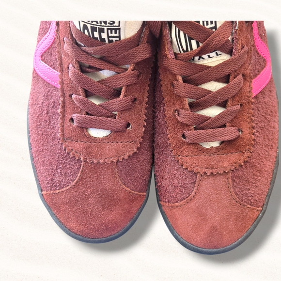 Vans Sport Low Top Suede Maroon Pink Stripe Women's Size 8 Sneakers Shoes - Picture 4 of 9